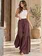 Pantalón Palazzo Boho Lino Mujer Fruncido - Miniatura 1