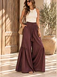 Pantalón Palazzo Boho Lino Mujer Fruncido - Miniatura 4