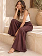 Pantalón Palazzo Boho Lino Mujer Fruncido - Miniatura 5