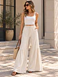 Pantalón Palazzo Boho Lino Mujer Fruncido - Miniatura 3