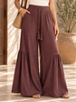 Pantalón Palazzo Boho Lino Mujer Fruncido - Miniatura 2