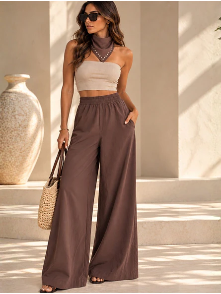 Pantalón con Pareo de Tachas Mujer 4