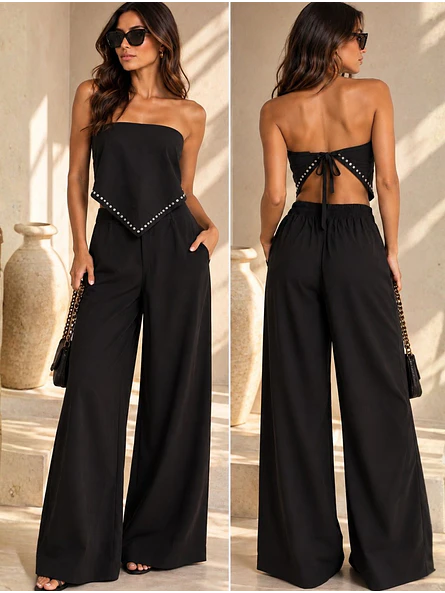 Pantalón con Pareo de Tachas Mujer 8