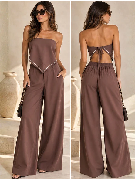 Pantalón con Pareo de Tachas Mujer 7