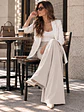 Pantalón con Tablas Mujer Tiro Alto Beige - Miniatura 5