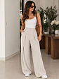Pantalón con Tablas Mujer Tiro Alto Beige - Miniatura 6