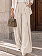 Pantalón con Tablas Mujer Tiro Alto Beige - Miniatura 7