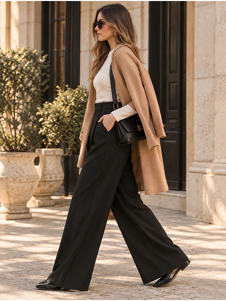 Pantalón Palazzo Sastrero Crepé Mujer | Carobaska 11