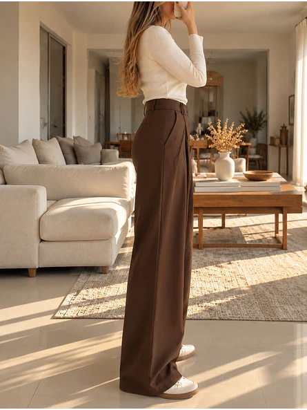Pantalón Palazzo Sastrero Crepé Mujer | Carobaska 15
