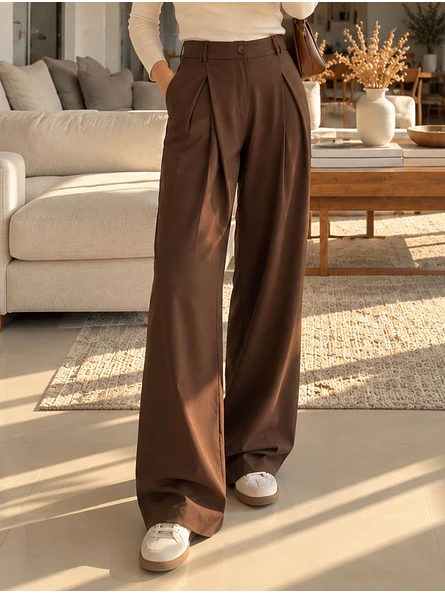 Pantalón Palazzo Sastrero Crepé Mujer | Carobaska 16
