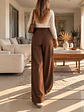 Pantalón Palazzo Sastrero Crepé Mujer | Carobaska - Miniatura 17