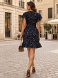 Vestido Flores Azul Oscuro con Volantes Mujer - Miniatura 8