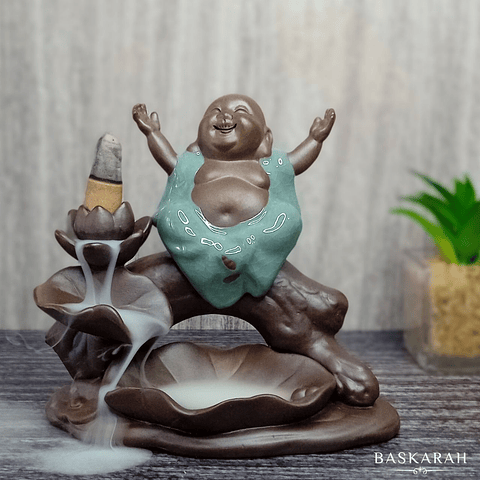 Cascada de Humo Buda Hotei del Exito + 10 Conos Premium de Regalo