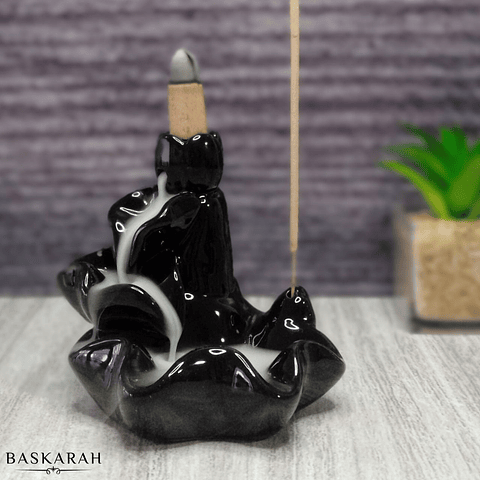 Cascada de Humo Tulipán Negra + 10 Conos Premium de Regalo