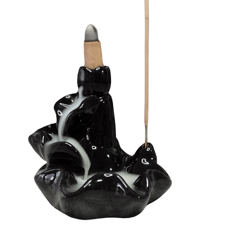 Cascada de Humo Tulipán Negra + 10 Conos Premium de Regalo