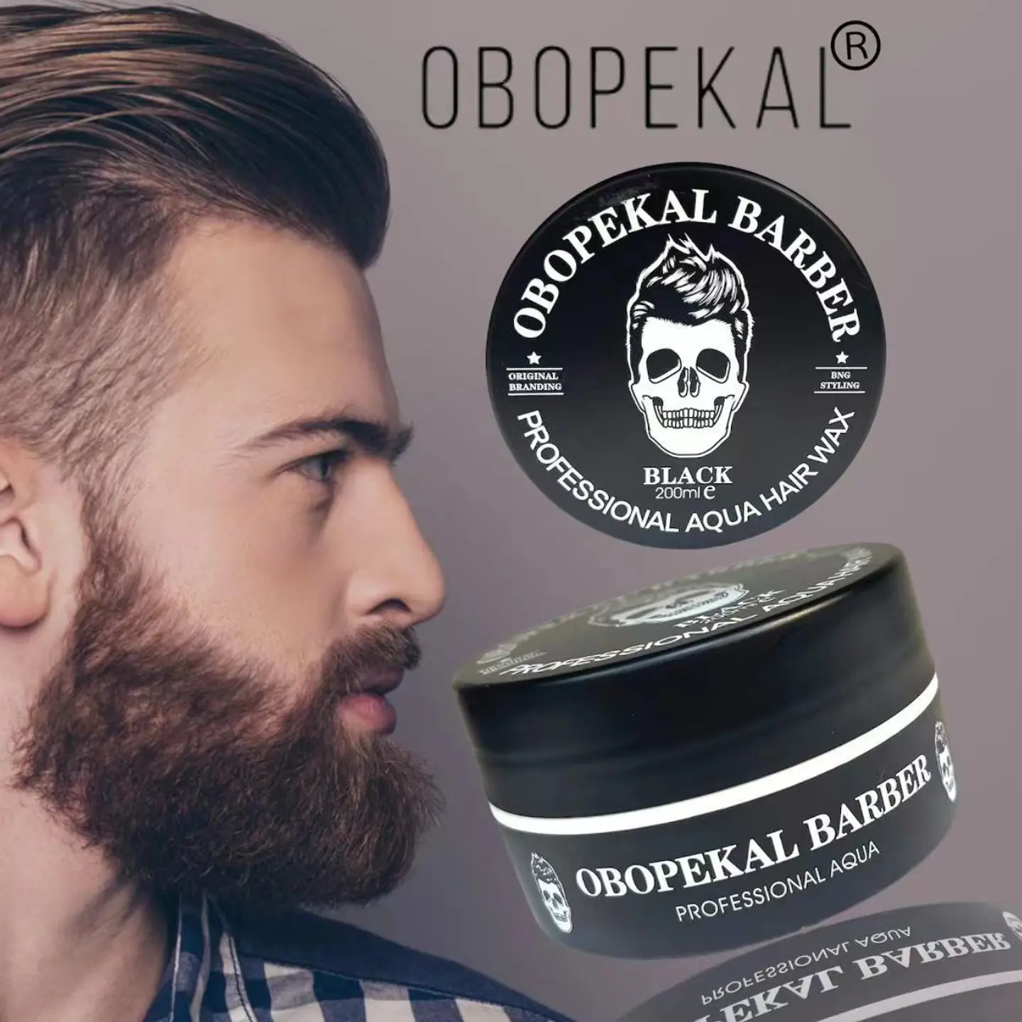Cera Gel Obopekal Black Para Barba y Cabello 4