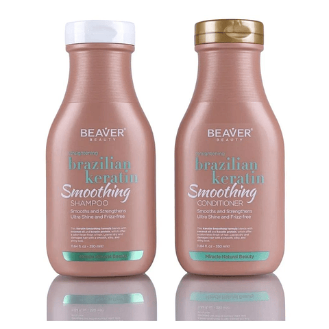 Set Shampoo + Acondicionador Keratina Alisante Beaver - 350ml 