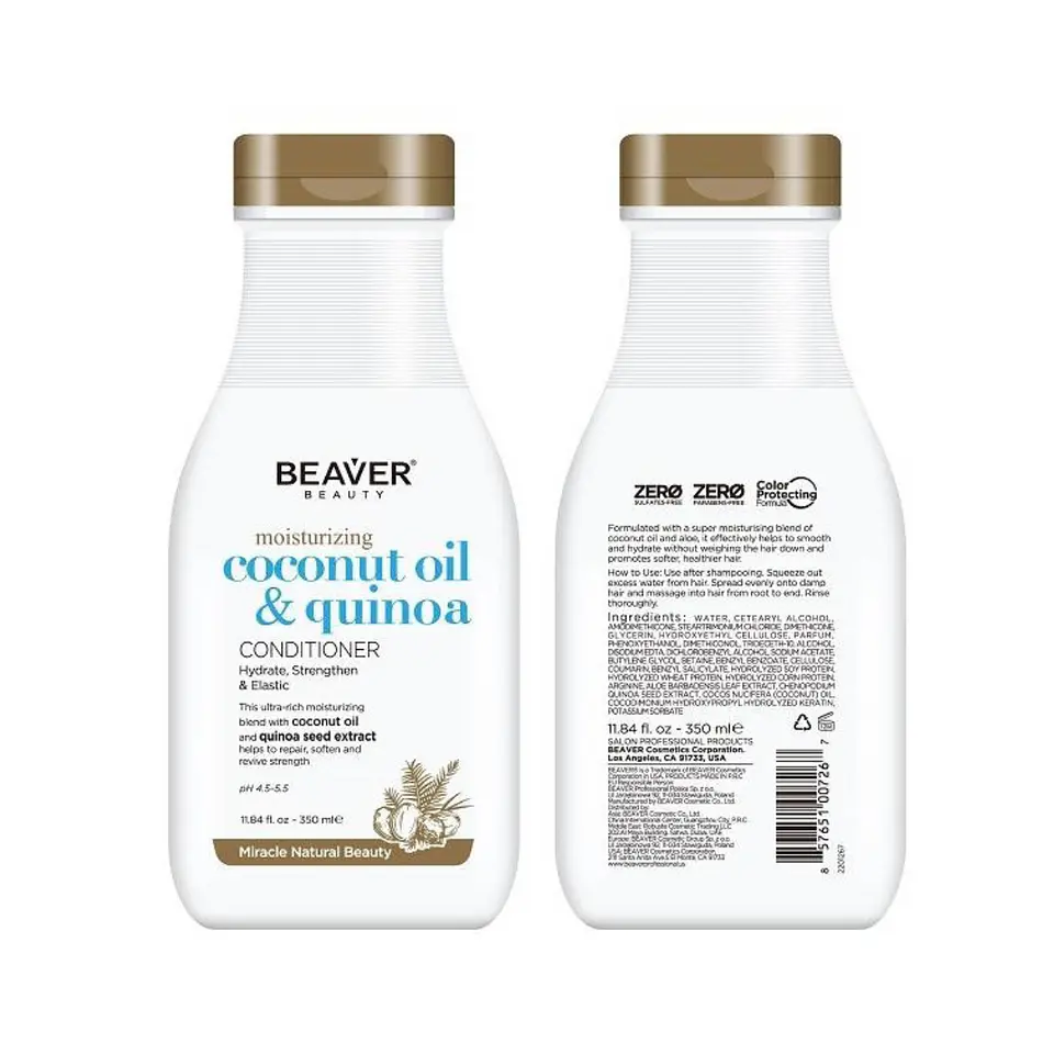 Kit Shampoo y Acondicionador Coconut Oil y Quinoa Beaver® 2