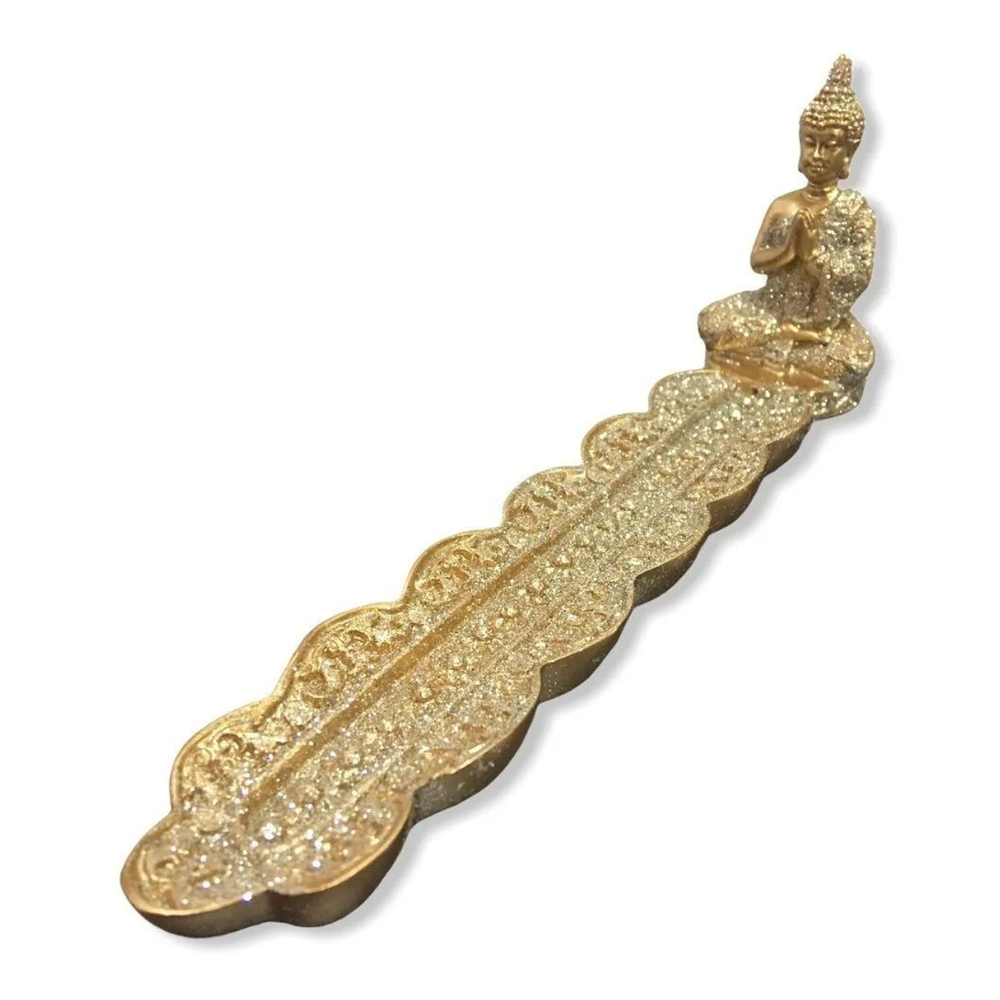 Porta Incienso Dorado con figura de Buda 1