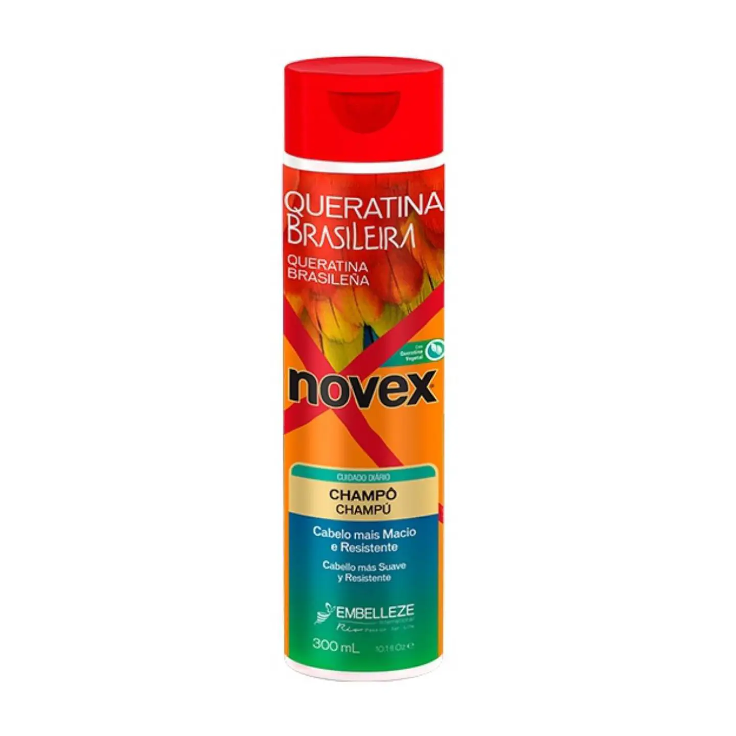 Shampoo Keratina Brasileña Sin Sal Reparador Hidratante 300ml Novex  1