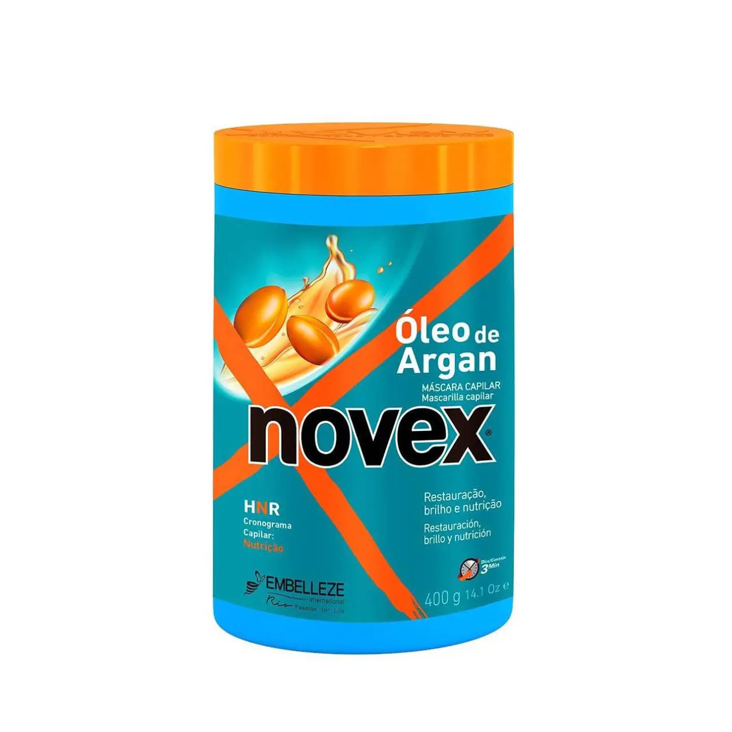Crema Tratamiento Oleo De Argán Novex 400gr Reparacion brillo y nutricion 1