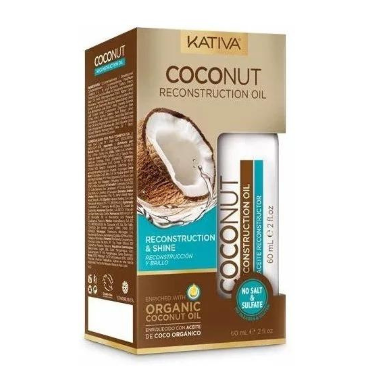 Aceite De Coco Reconstruccion Y Brillo Capilar Kativa 60 Ml 1