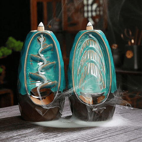 Porta Incienso Cascada Doble Uso + 10 Conos Premium de Regalo 