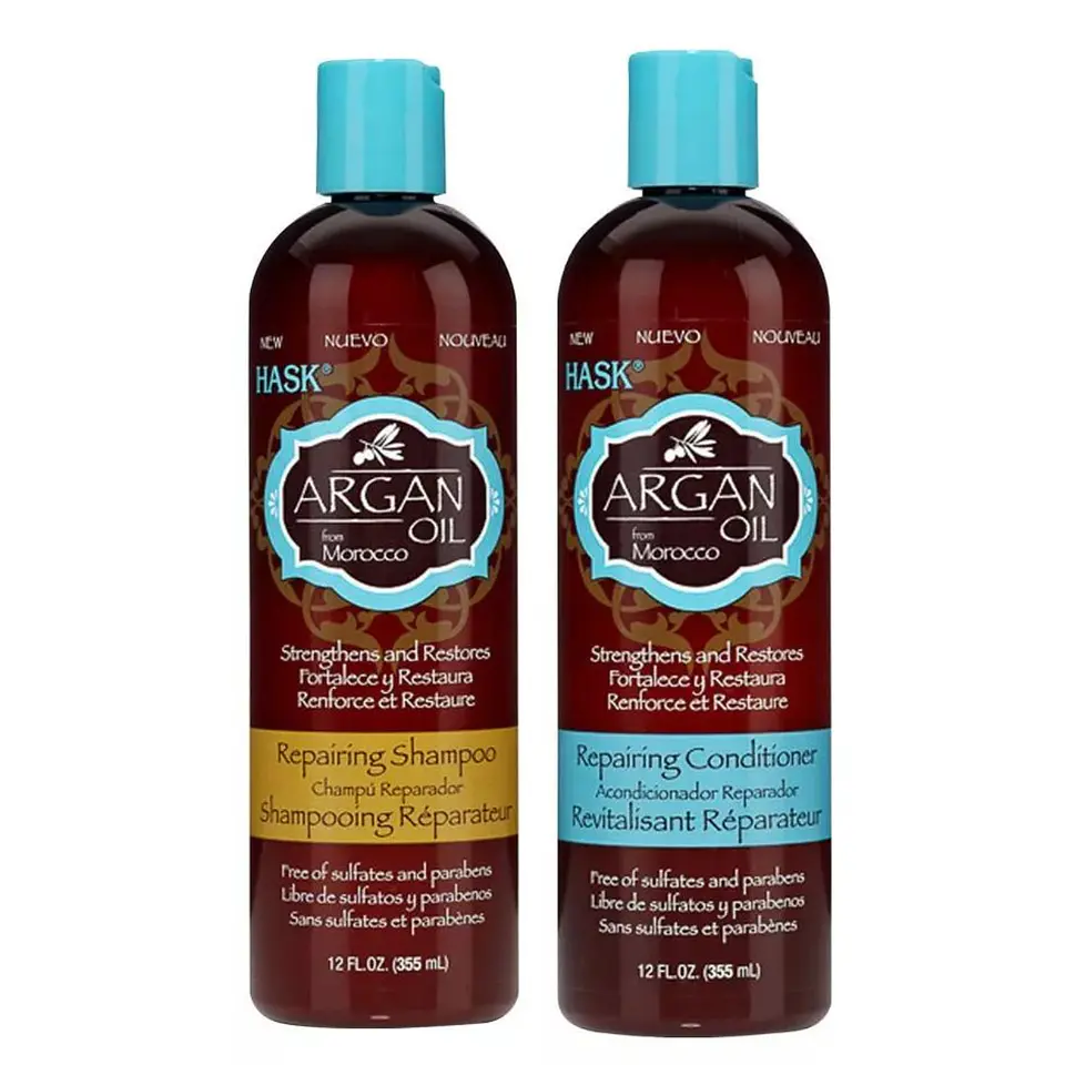 Pack Shampoo + Acondicionador Argan oil Sin Sal Hask 355ml  1