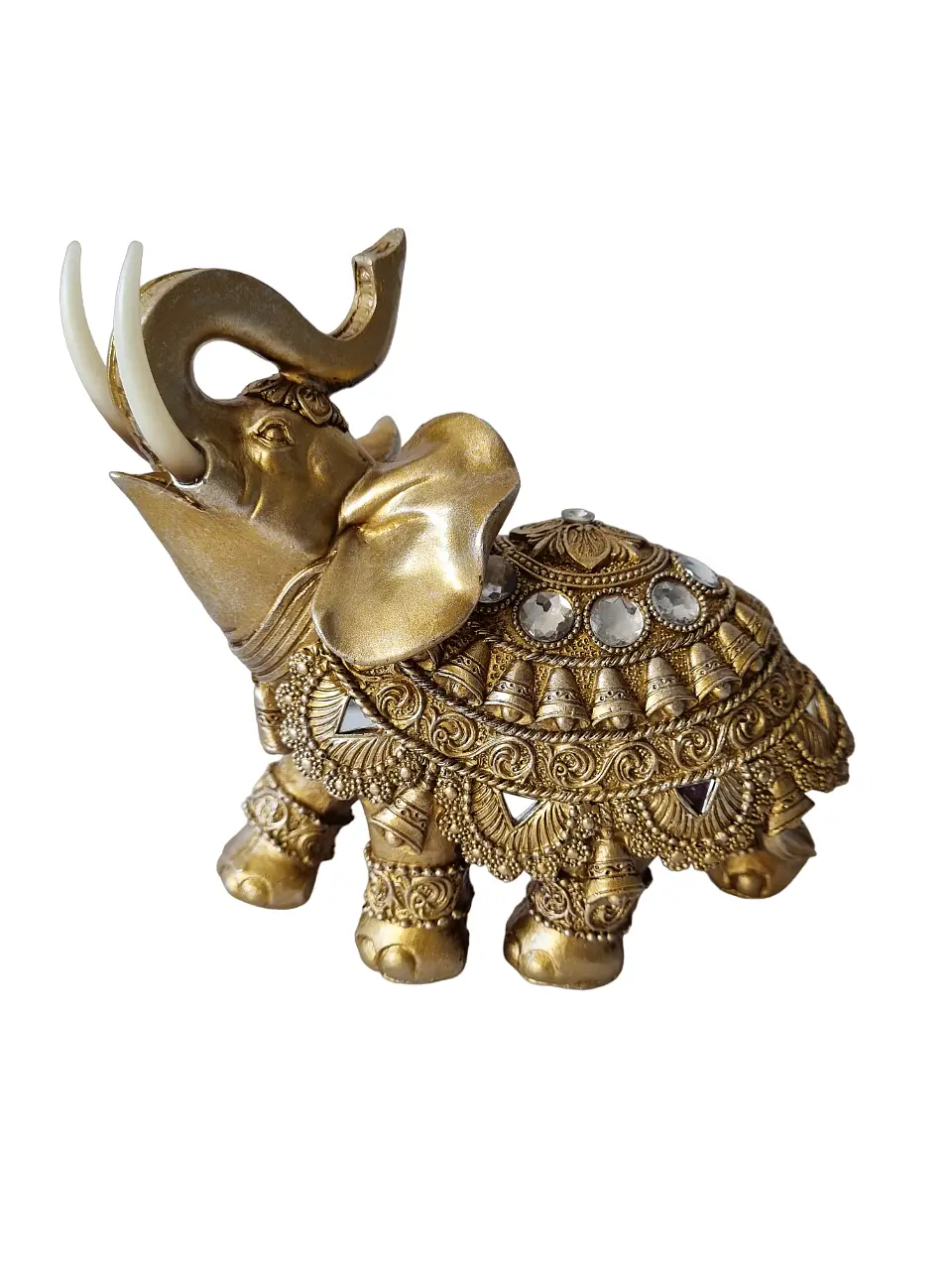 Figura Elefante De la Suerte Dorado  1