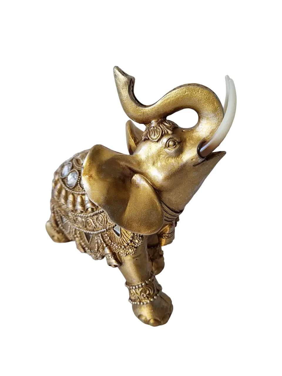 Figura Elefante De la Suerte Dorado  2