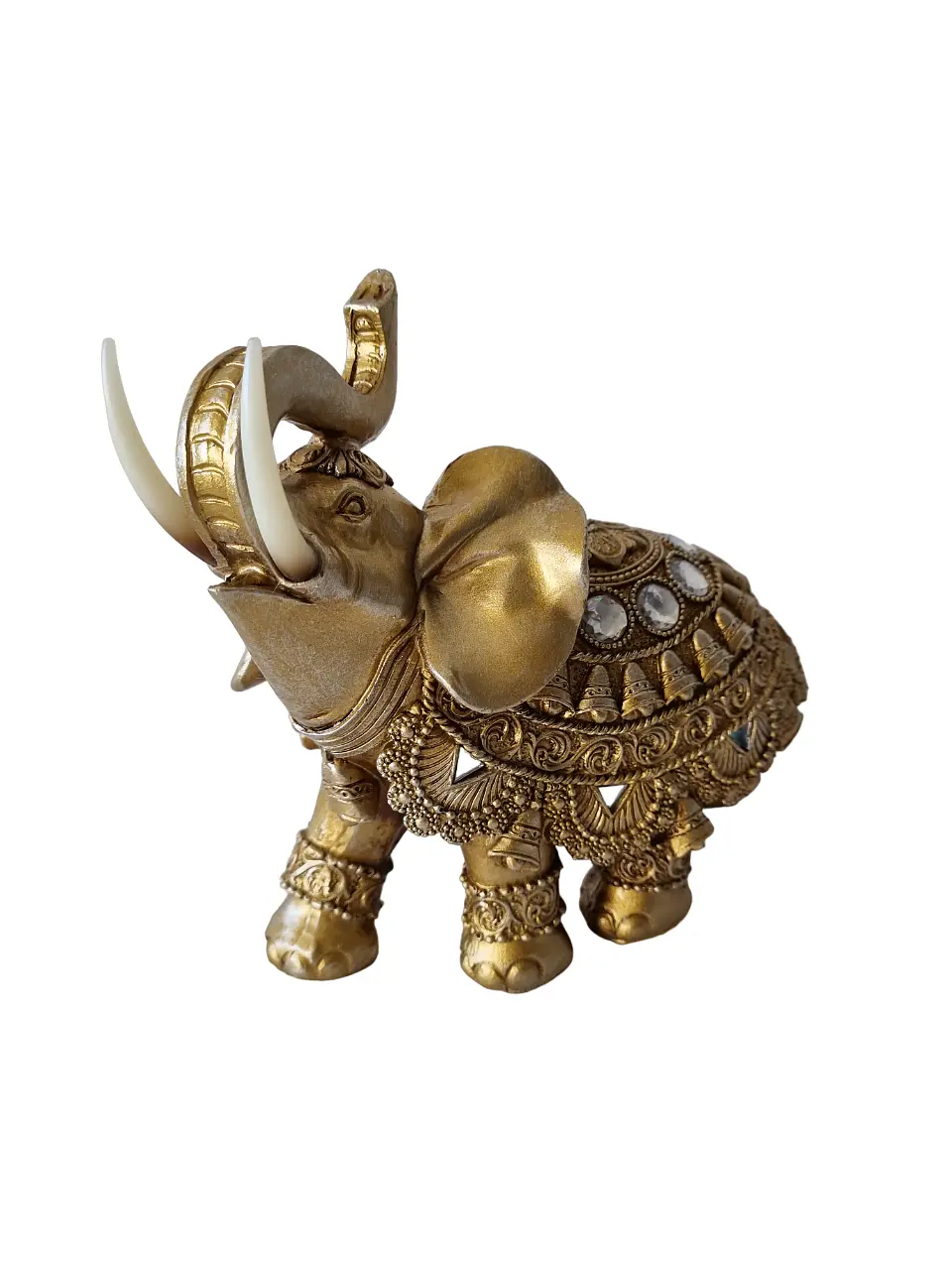 Figura Elefante De la Suerte Dorado  3