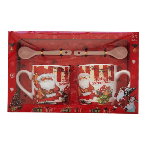 Tazas de Navidad Ceramica en caja de Regalo 2 Unidades 