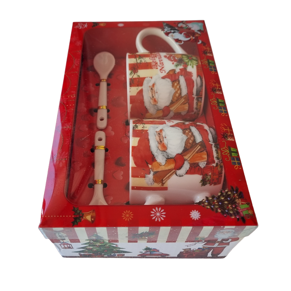 Tazas de Navidad Ceramica en caja de Regalo 2 Unidades  3