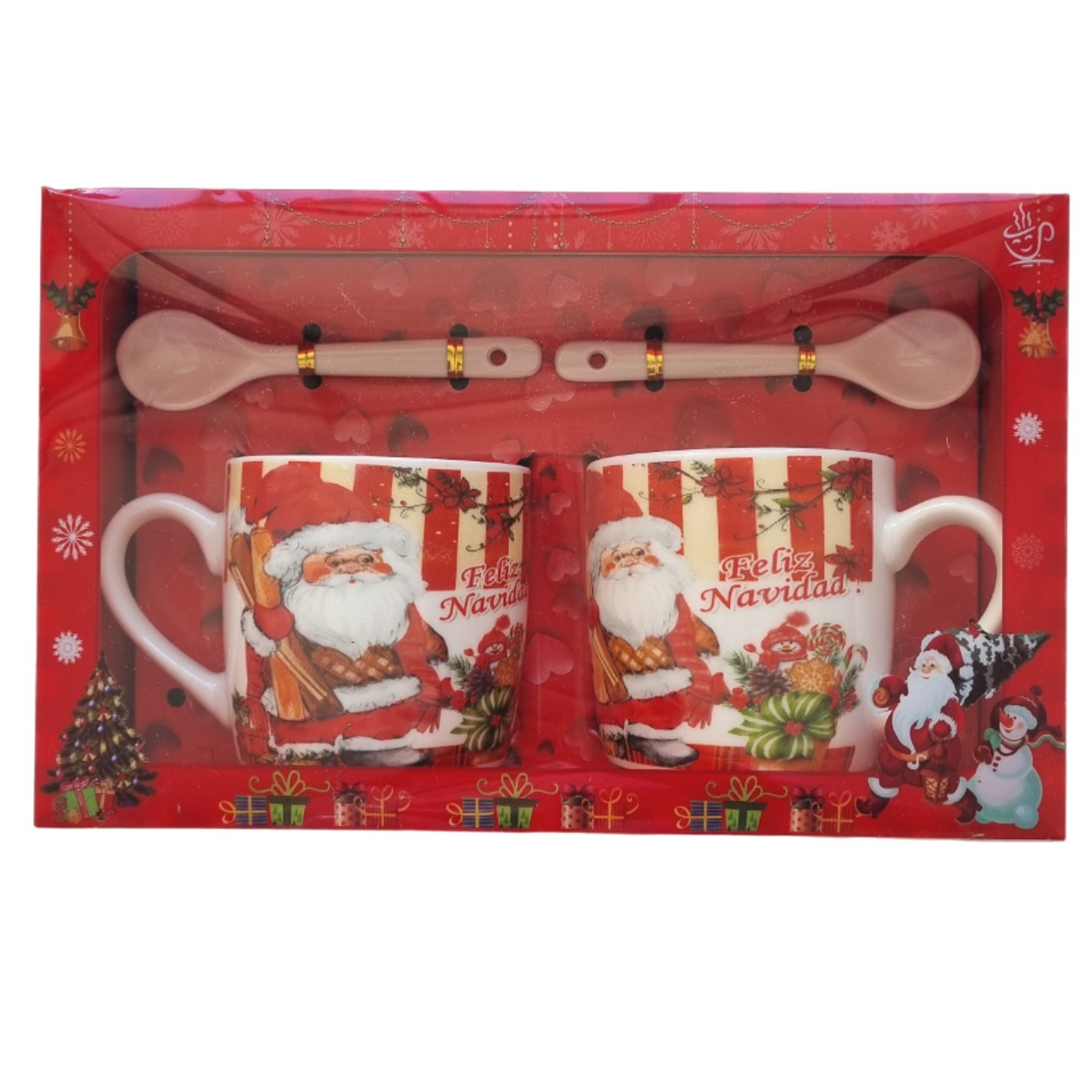 Tazas de Navidad Ceramica en caja de Regalo 2 Unidades  1