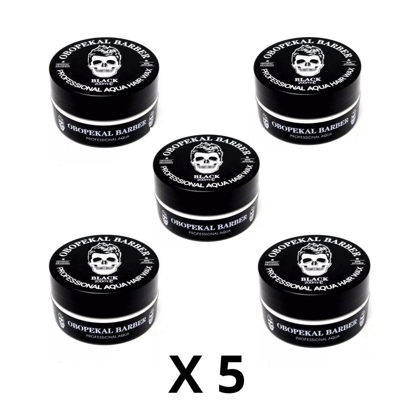 Pack X5 Cera Para Barba Cabello Gel Barbería Obopekal 1