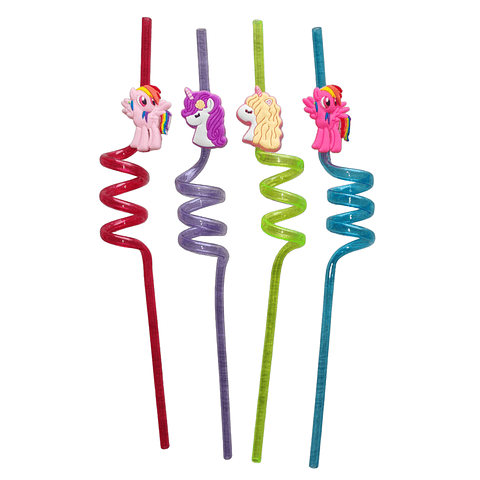 Bombillas Pajitas Reutilizables Modelo Unicornios Surtidos