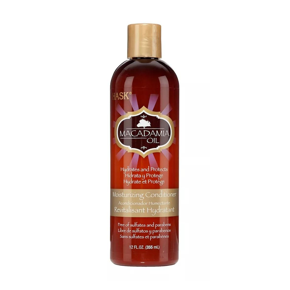 Pack Shampoo + Acondicionador Macadamia oil Sin Sal Hask 355ml  3