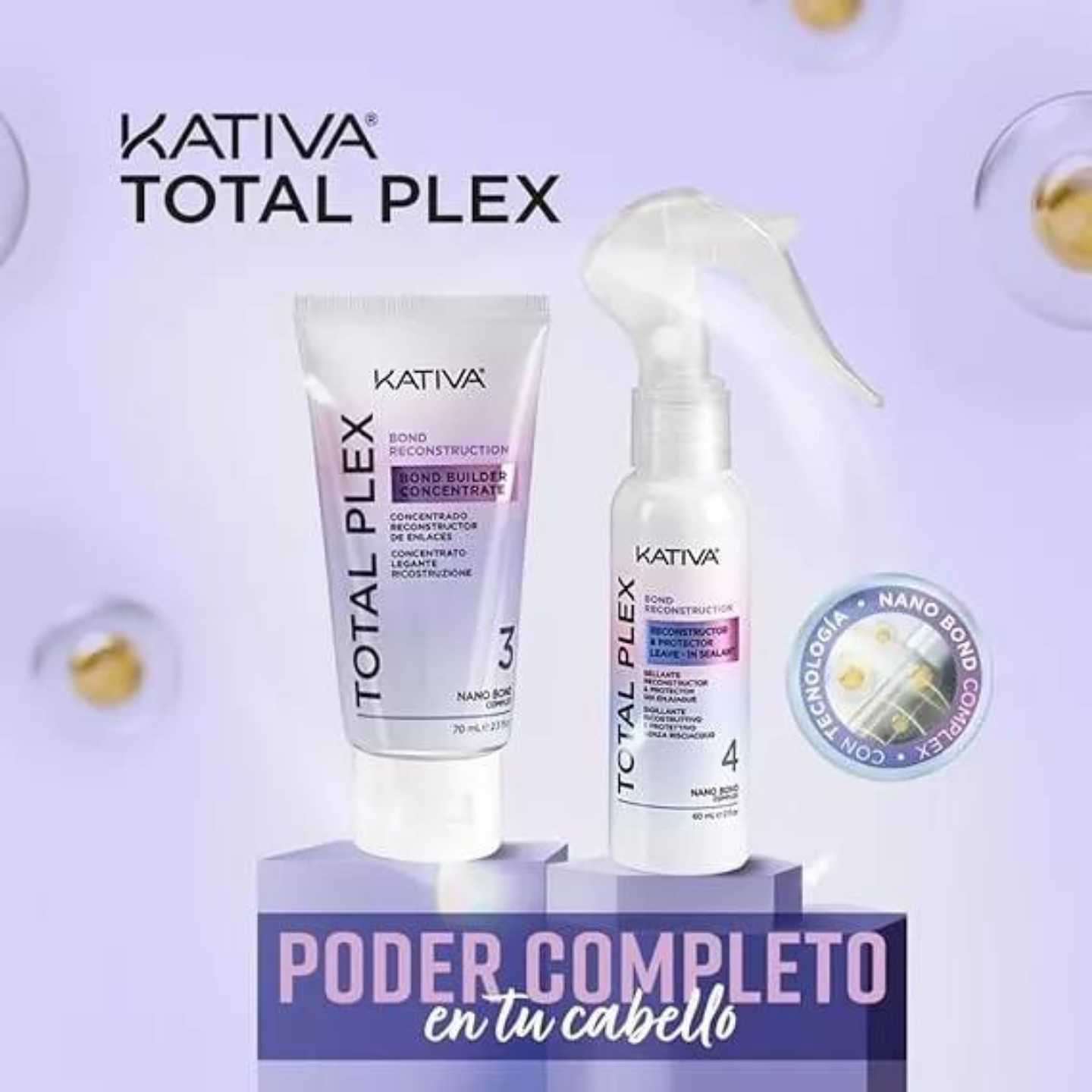 Kit Tratamiento Reconstrucción Capilar Total Plex Kativa  3