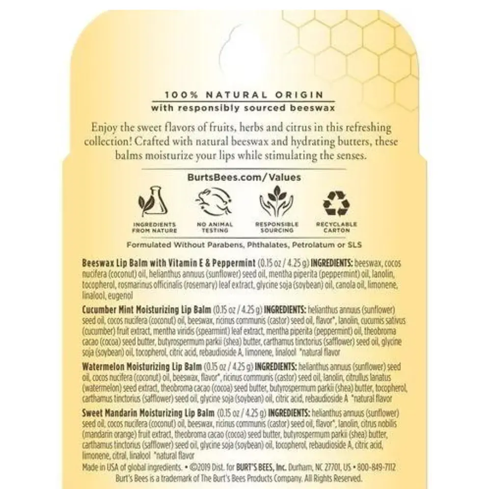 Pack Bálsamo Labial Burt's Bees Superfruit 4 unidades 2