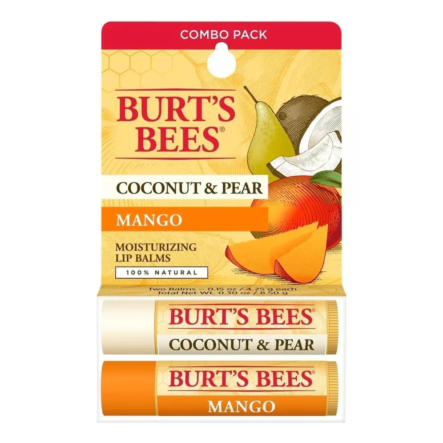Pack 2x Bálsamo labial Blister Coconut & Pear + Mango Burt’s Bees 8.50 gr 1