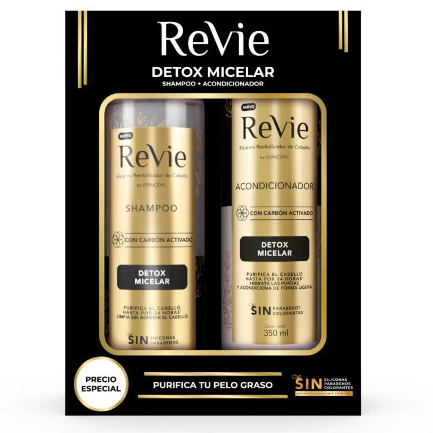 Pack Shampoo + Acondicionador Revie Detox Micelar 350 + 350 ml  1