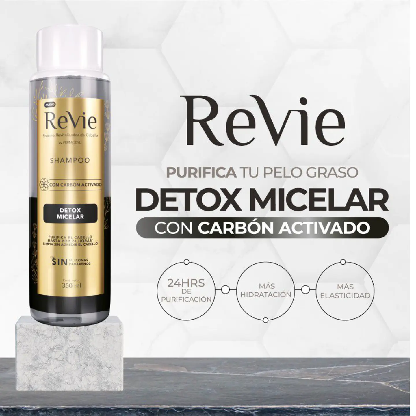 Pack Shampoo + Acondicionador Revie Detox Micelar 350 + 350 ml  3