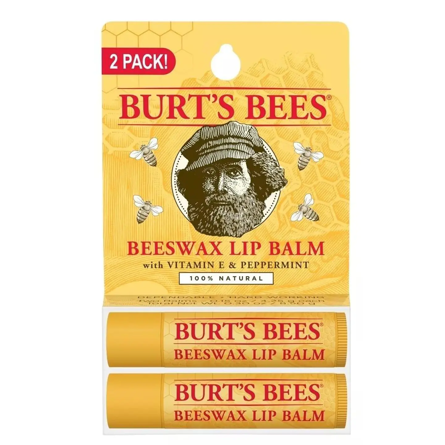 Pack x2 Bálsamo Labial Burt's Bees Cera De Abejas 4.25g 1