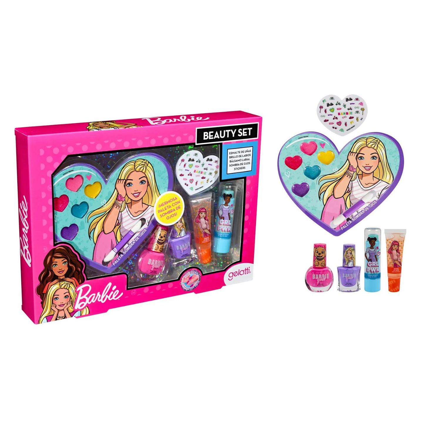 Set De Maquillaje Esmaltes Labial Niñas Barbie  1