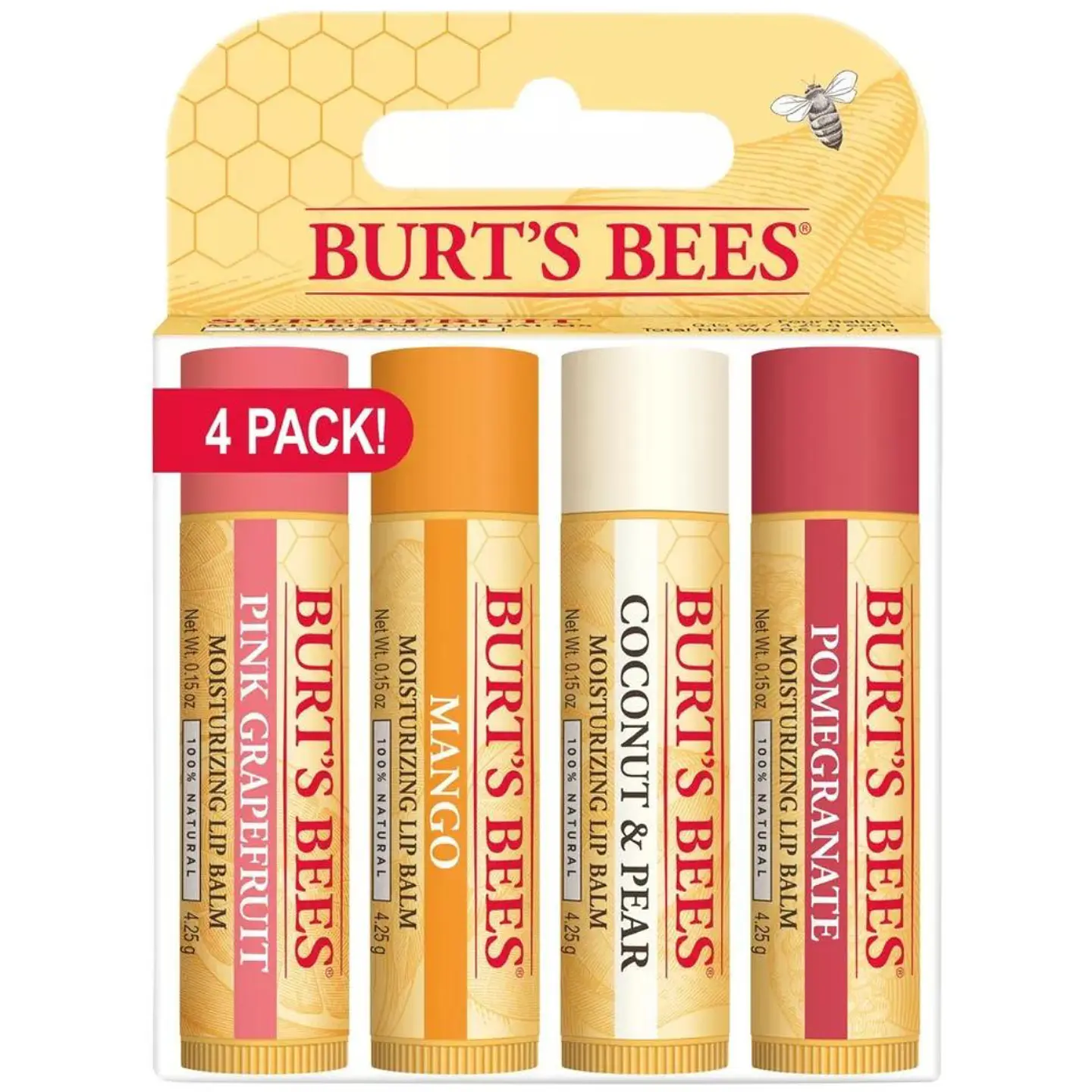 Pack Bálsamo Labial Burt's Bees Superfruit 4 Unidades 4,25g 1