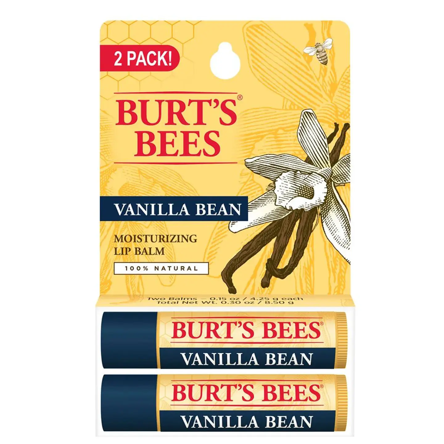 Pack 2x Bálsamo labial Blister Vainilla Bean Burt’s Bees 8.50 gr 1