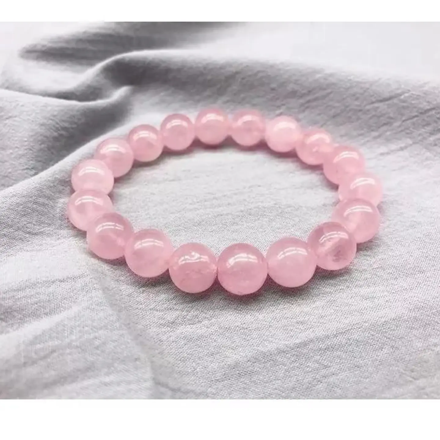 Pulsera Piedra Cuarzo Rosa 18cm 2