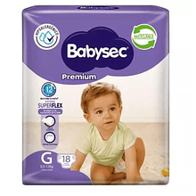 Pañales De Bebé Babysec Premium 18un Talla G