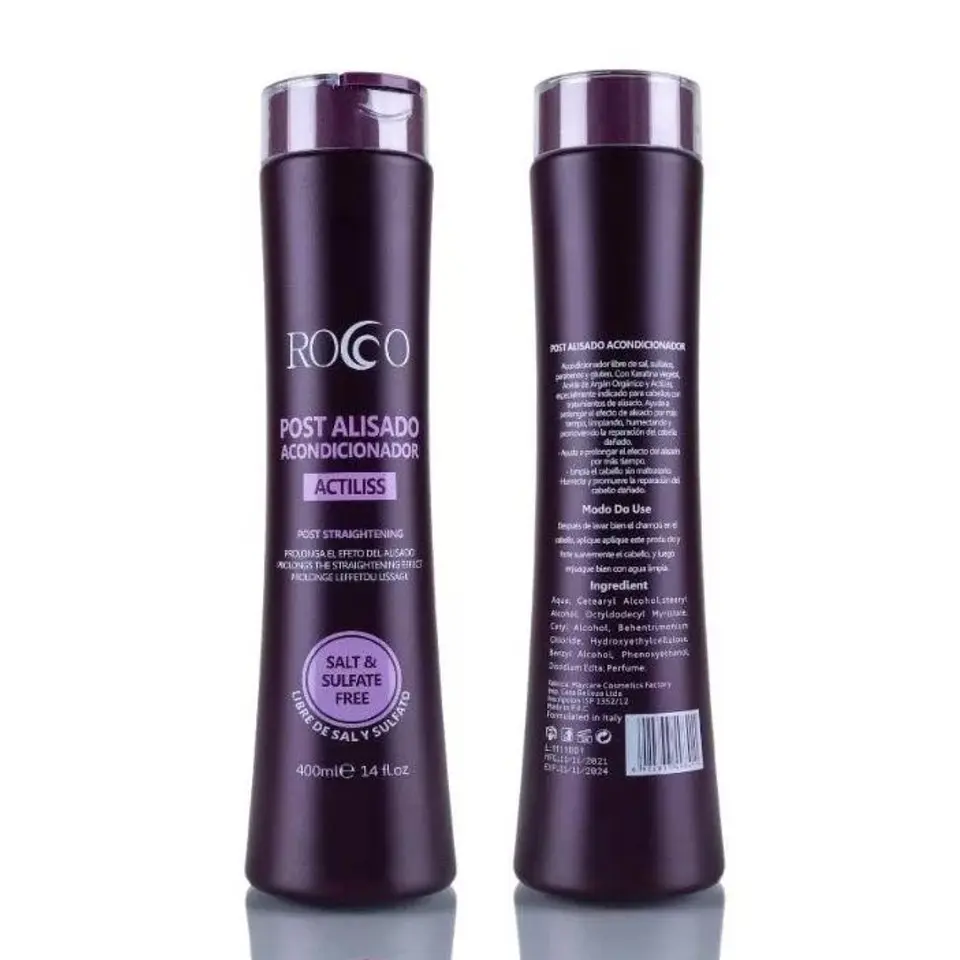 Acondicionador Post Alisado Sin Sal 400ml Rocco 1