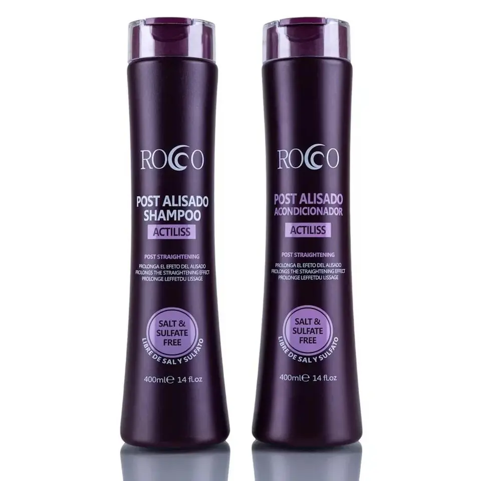 Pack Shampoo + Acondicionador Post Alisado Sin Sal 400ml Rocco 1